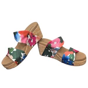 Corkys Multicolor Vibrant Floral Wedges Size 7 Like New, Never Worn